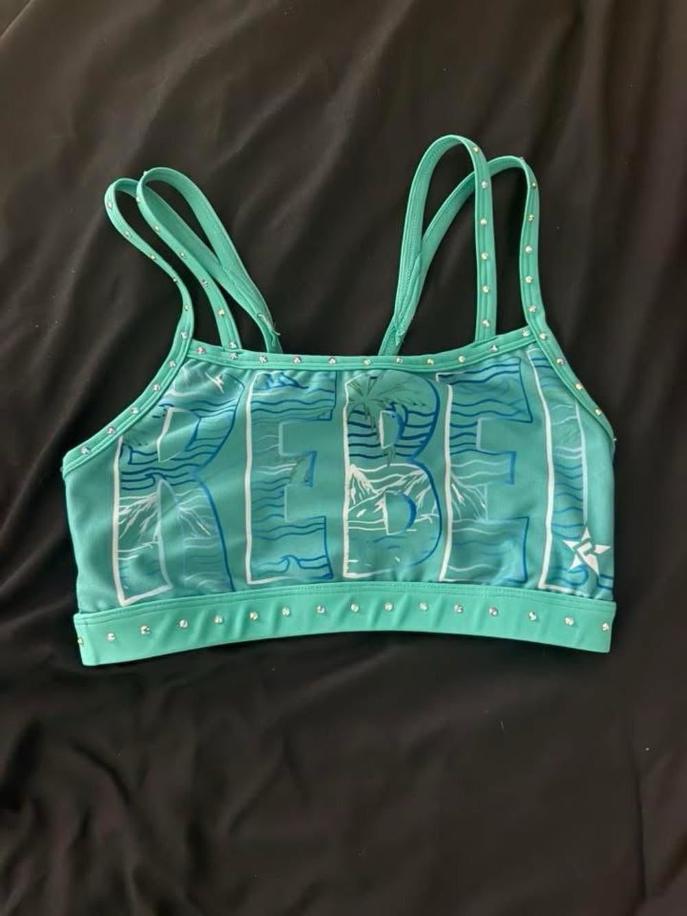 Rebel Teal Studded Sports Bra